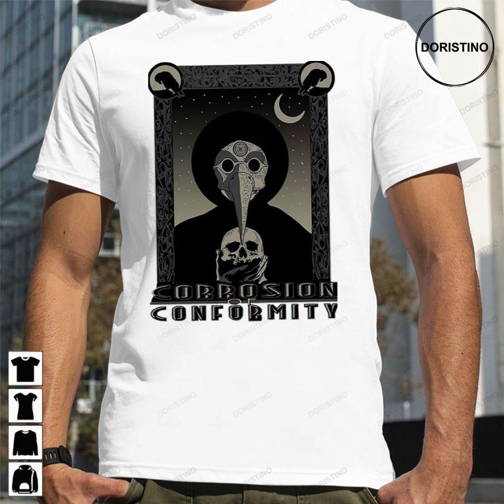 Black And White Skull And Crow Corrosion Of Conformity Limited Edition T-shirts